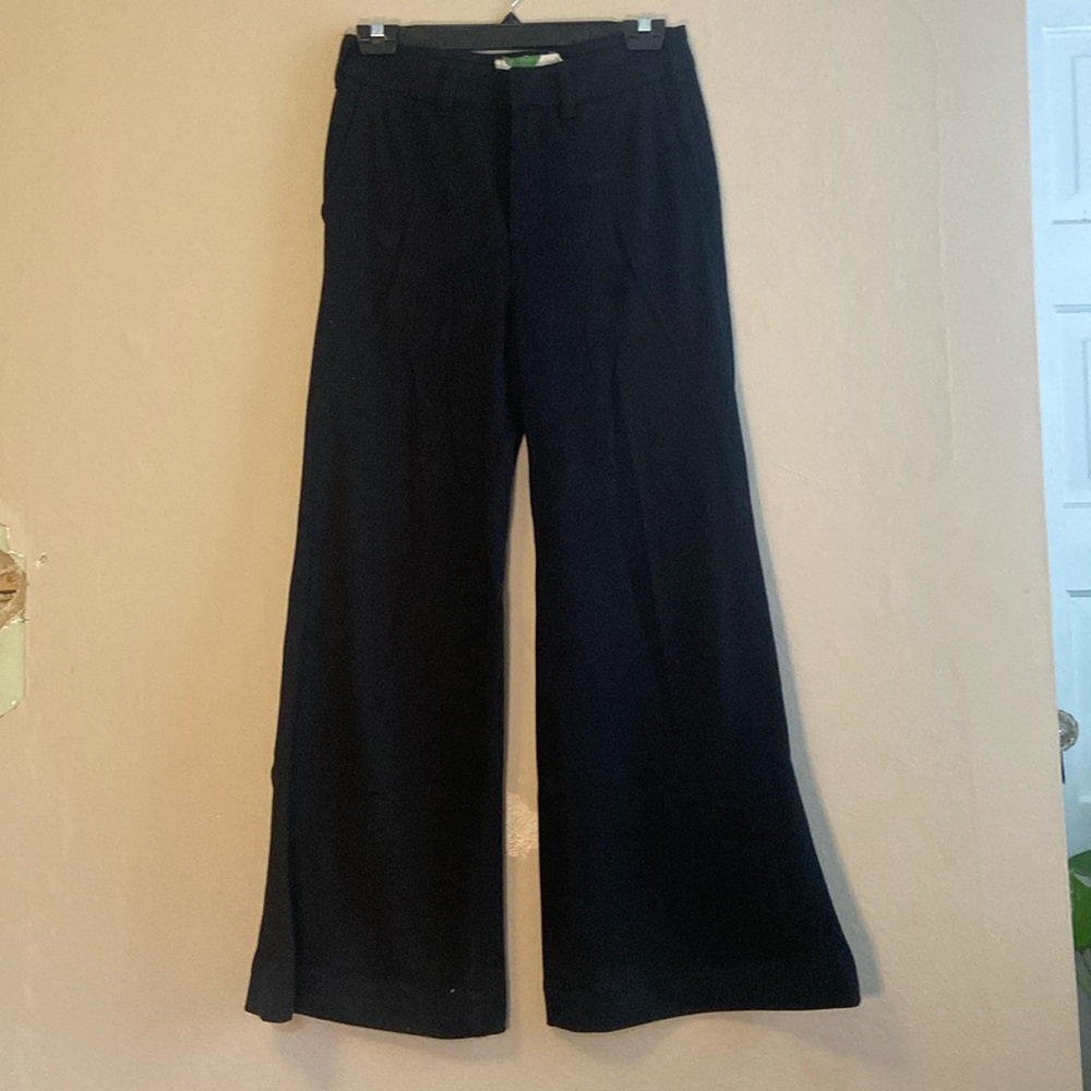 Anthropologie black wide leg slack.